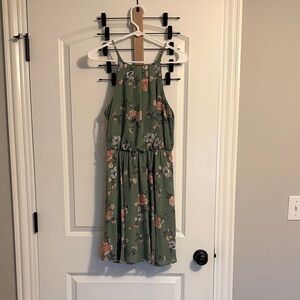 Blue Rain Green Floral Midi Dress